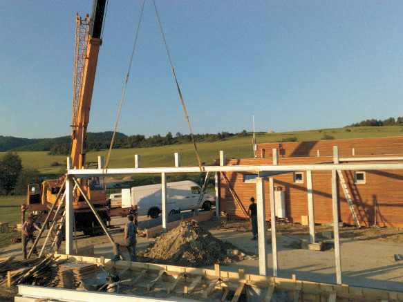 Montáž oceľovej konštrukcie GOLF Park Rajec