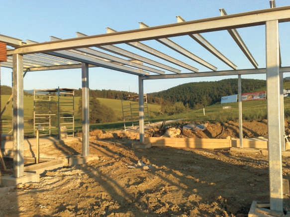 Montáž oceľovej konštrukcie GOLF Park Rajec